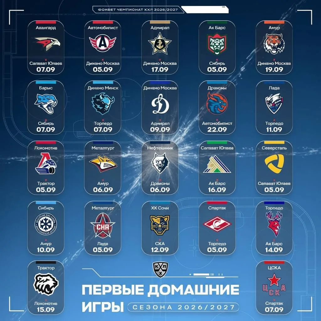 🏒 КХЛ представила календарь первых домашних матчей сезона 2026/2027 🔥