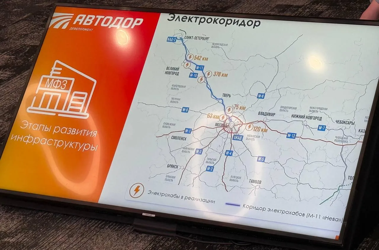 Первый «электрокоридор» – между Москвой и Питером   В РФ ещё нет электромобильного трафика, окупающе