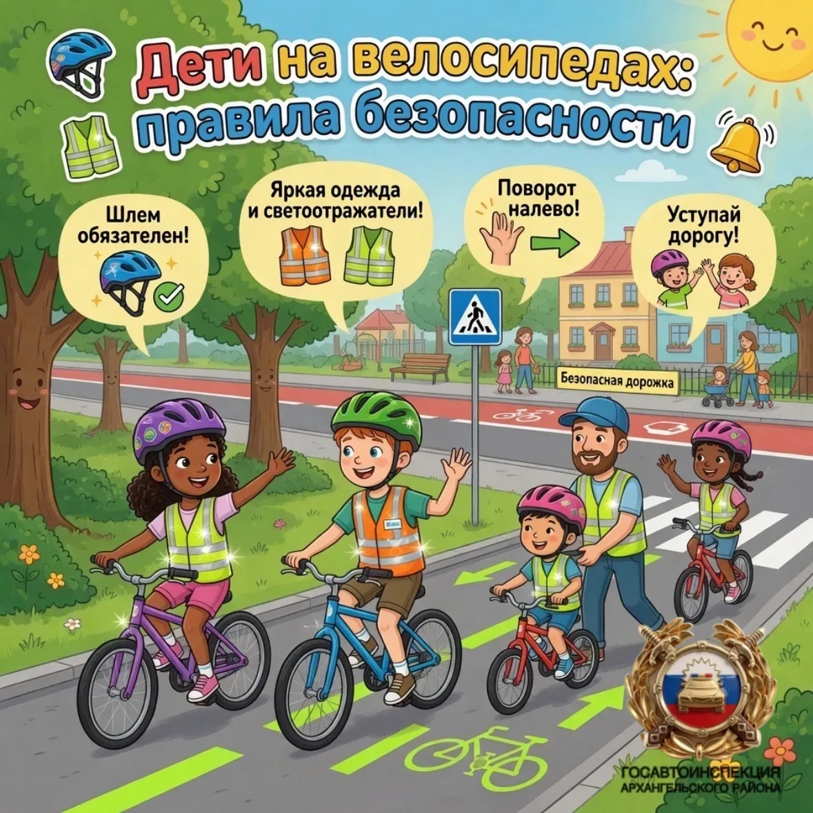 🚴‍♂️ Дети на велосипедах: правила безопасности

✔️ До 7 лет — только с родителями и по тротуарам/ве