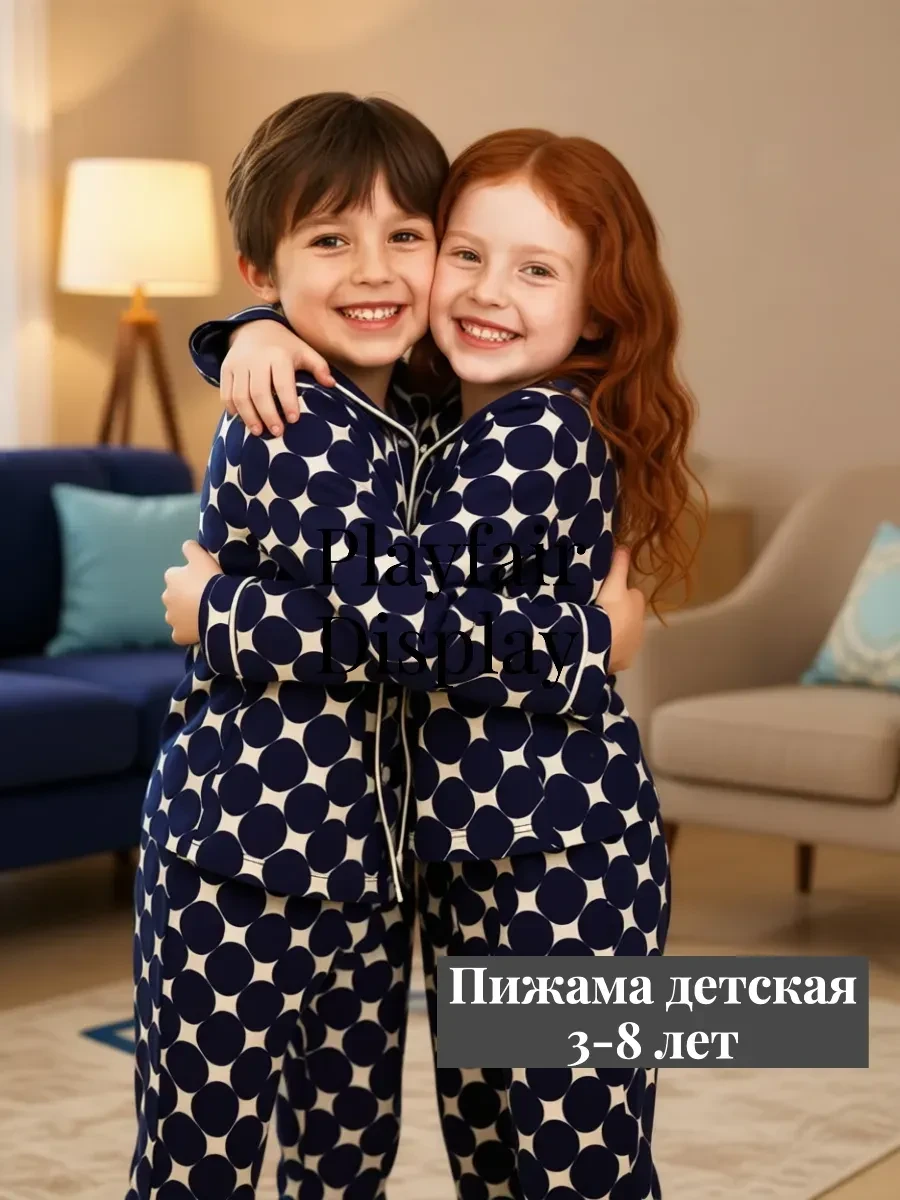 ⚡️ Пижама детская с рубашкой и брюками, KIDBLISS