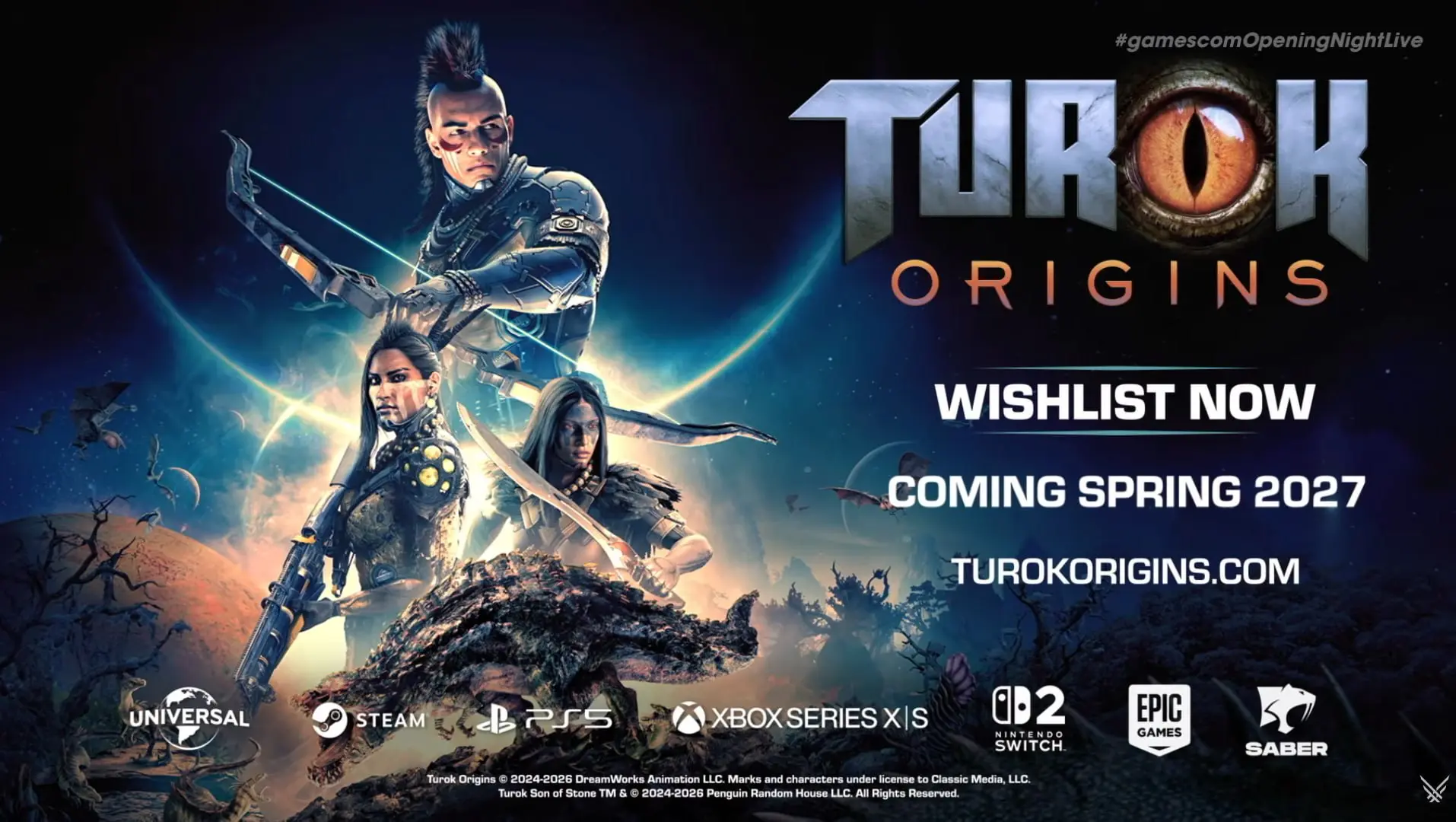Релиз Turok: Origins запланирован на весну 2027 года для PS5, Xbox Series, Nintendo Swi...
