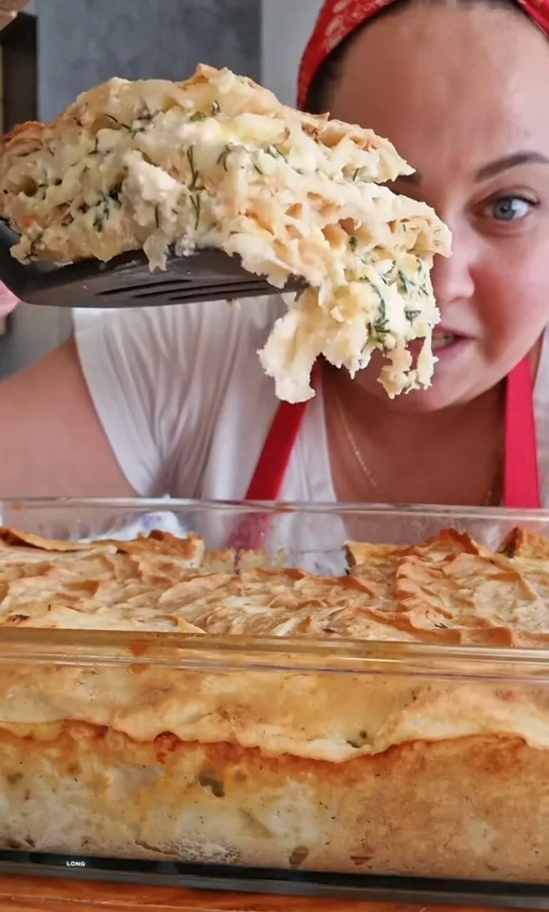 🥧 Фантастически сочная, нежная и сытная ленивая ачма из лаваша с сыром и творогом.