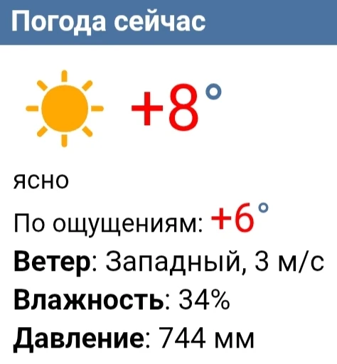 🌡 Сейчас в Чебоксарах плюс 8.