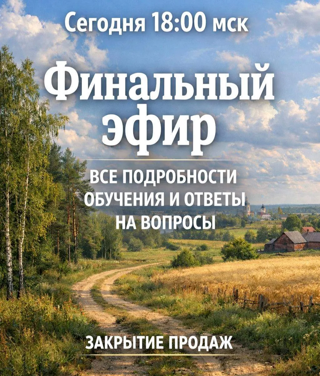 ‼️ Сегодня в 18:00 мск финальный эфир про наше обучение.

Ссылка на вход будет здесь за 10 минут до 