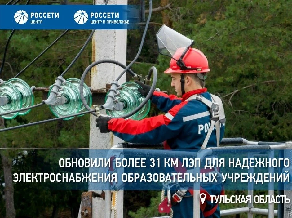 Специалисты «Тулэнерго» заменили более 31 км ЛЭП для надежного электроснабжения образов...