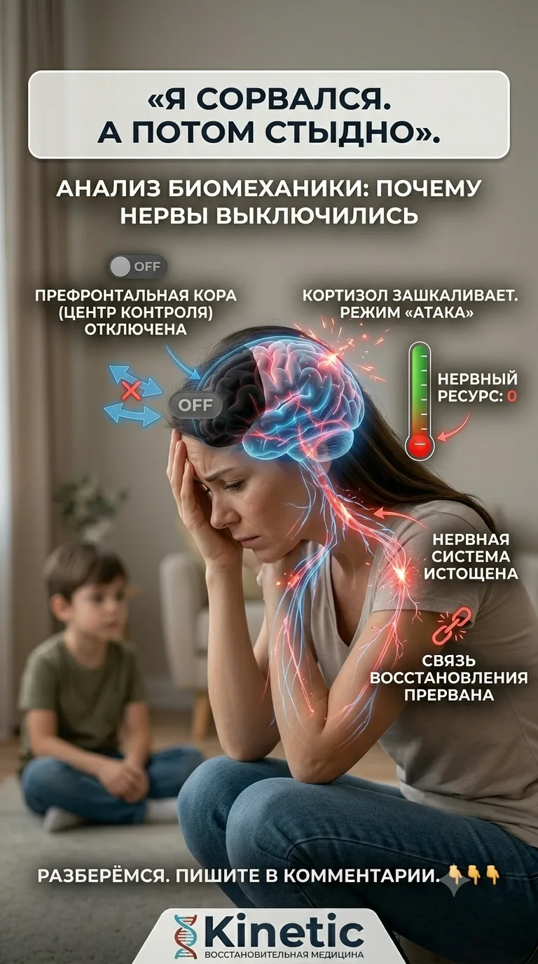 🧠💥 «Я СОРВАЛСЯ. А ПОТОМ СТЫДНО». КАК ВЕРНУТЬ СЕБЯ В НОРМУ?

Крик случился. Вы на взводе. Потом — т