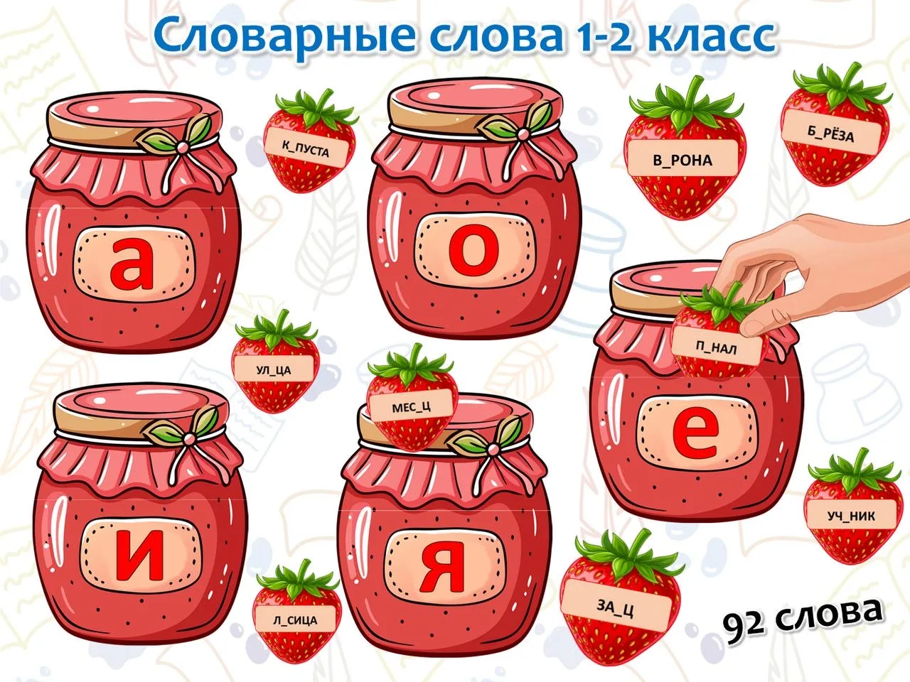 Игра с кармашками для закрепления правописания словарных слов.