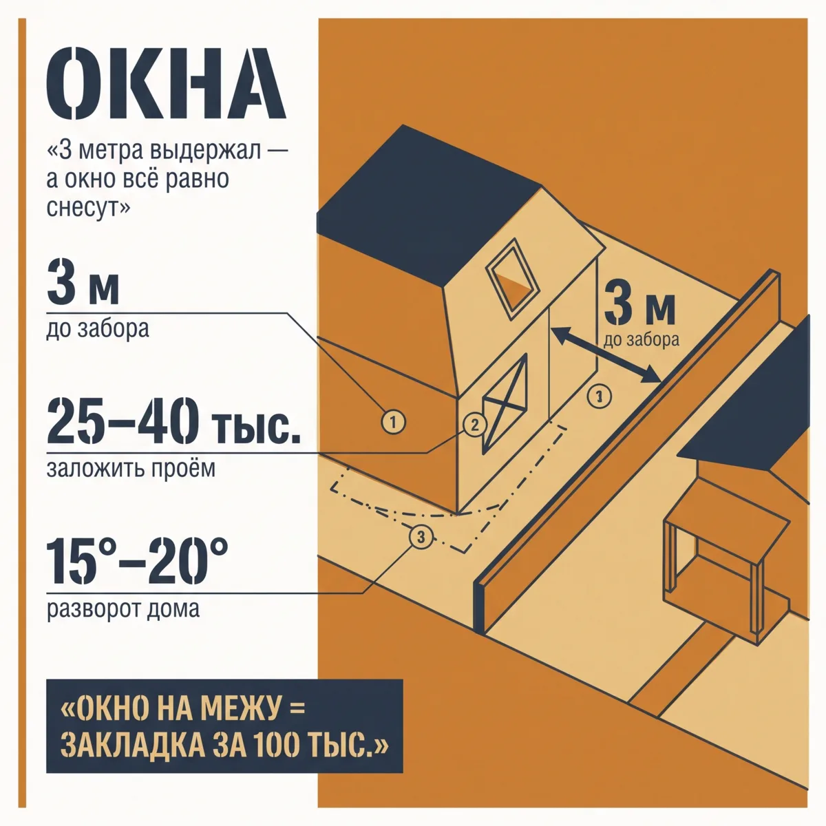 🪟 Окна в стене на меже: что можно и чего нельзя