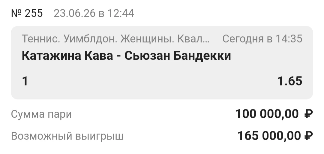 Ставка дня. Уимблдон. Великобритания. 🎾