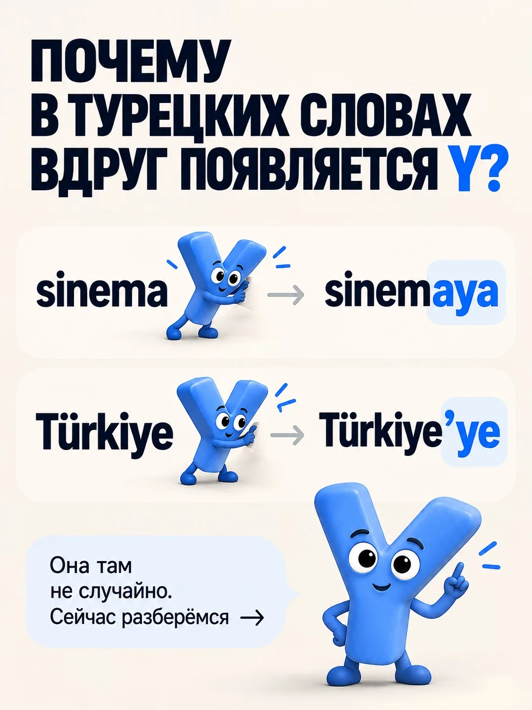 ПОЧЕМУ В ТУРЕЦКИХ СЛОВАХ ВДРУГ ПОЯВЛЯЕТСЯ Y?