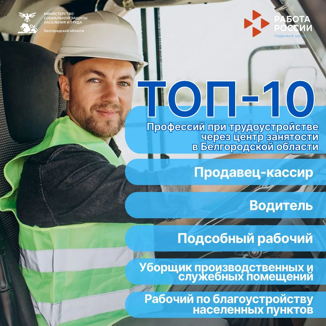 Работа найдётся для каждого: служба занятости Белгородской области помогает тысячам гра...