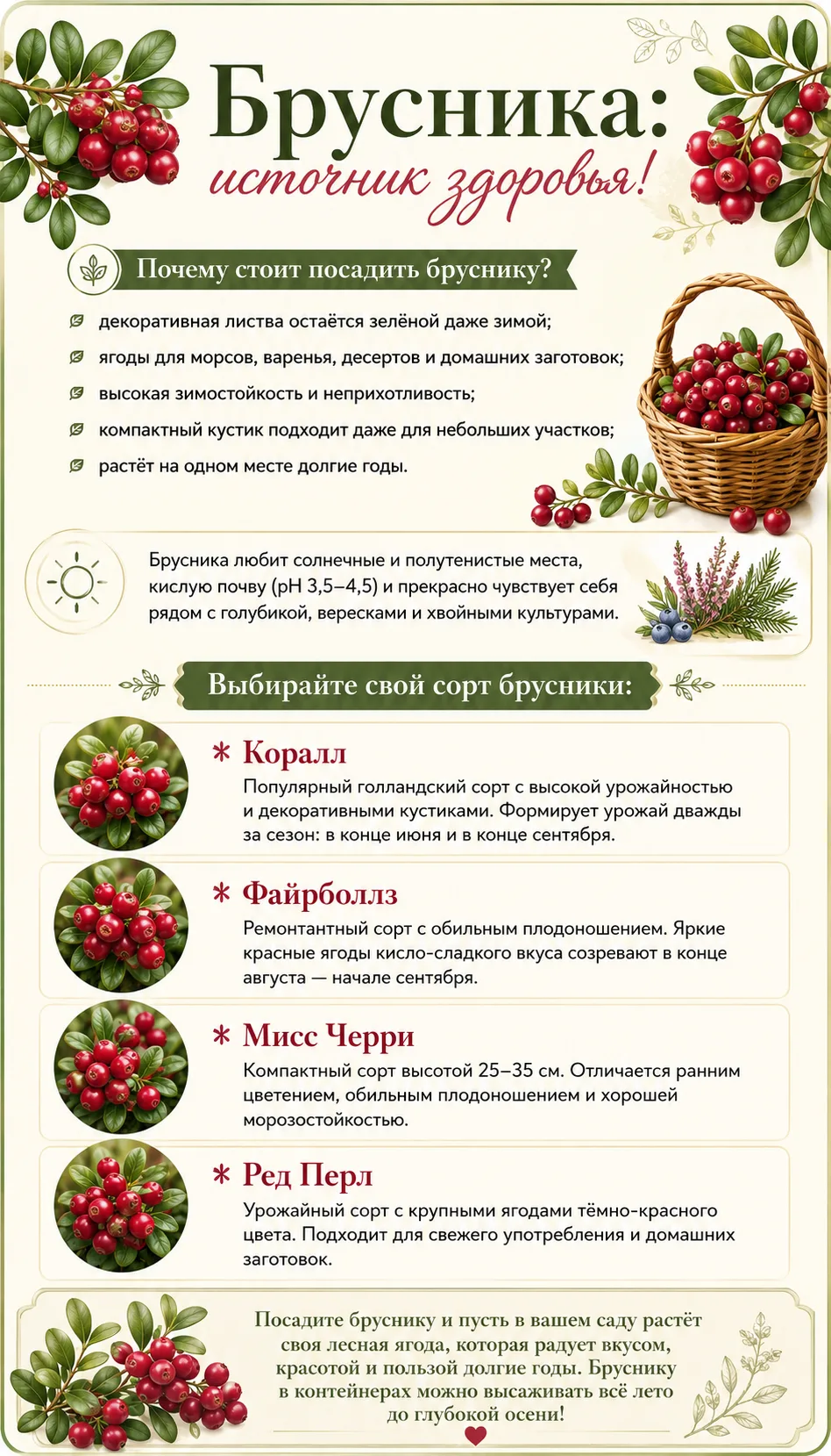 Брусника на даче 🍇