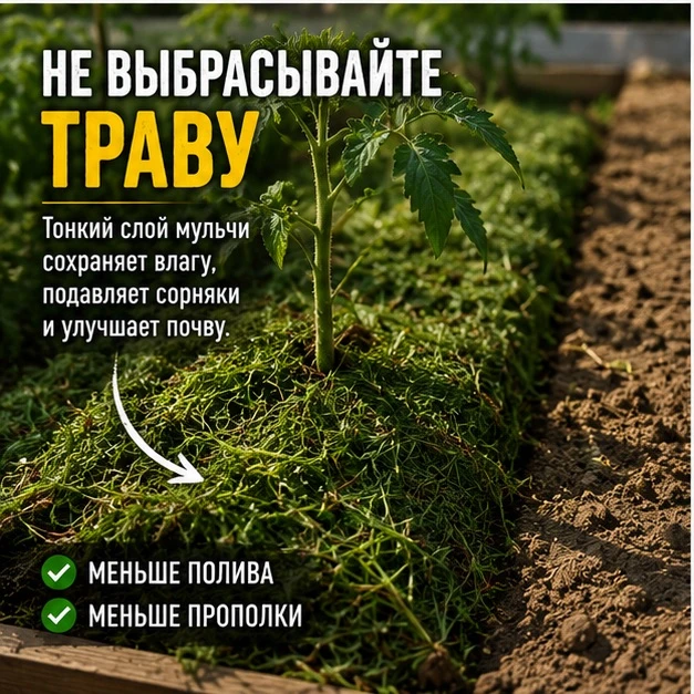 Скошенная трава работает за вас