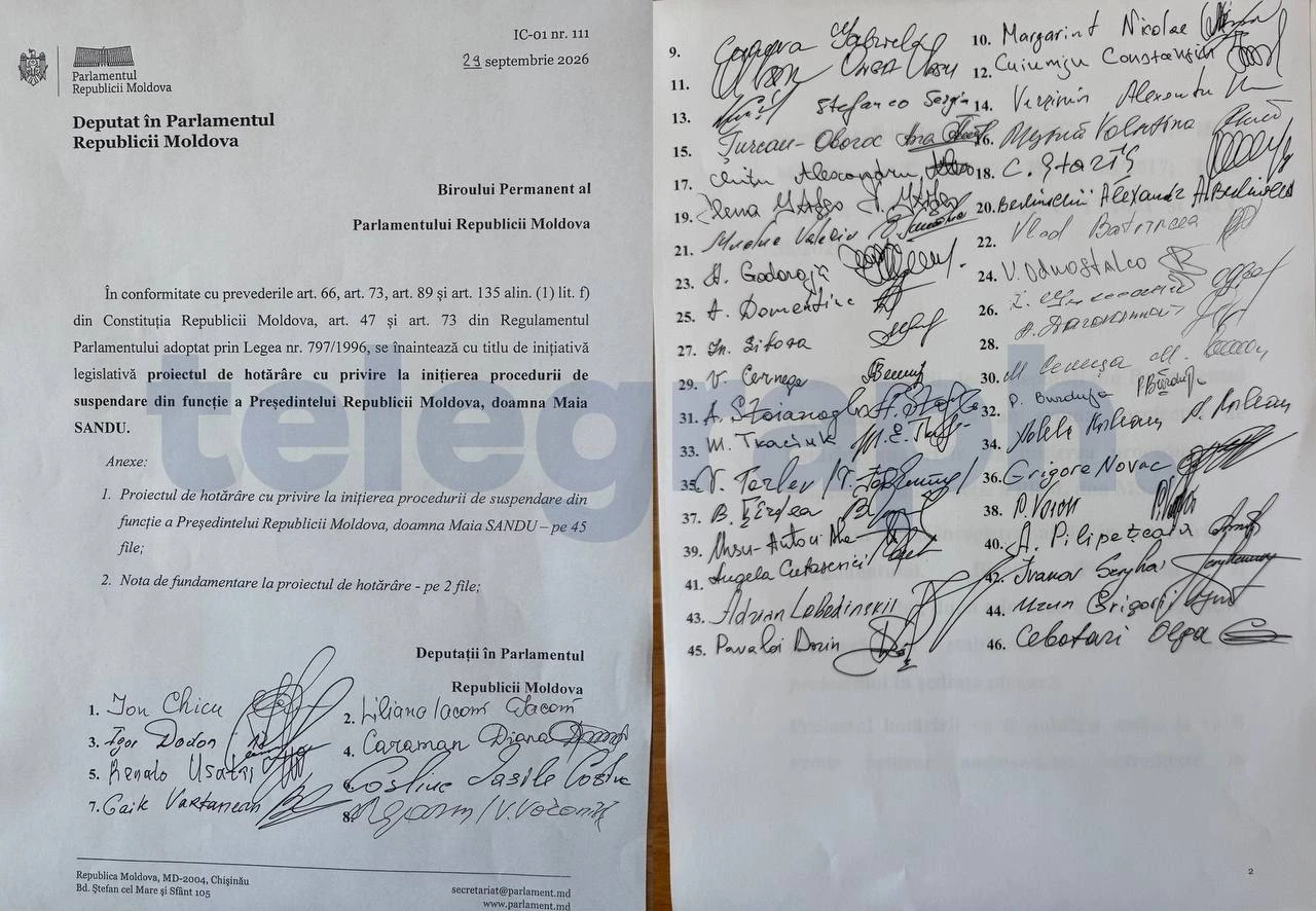 ❗️Оппозиция Молдавии официально запустила процедуру отстранения Майи Санду от должности...