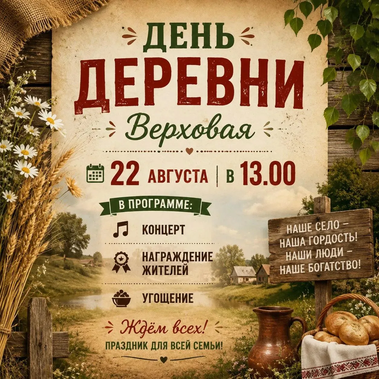 Приглашаем на празднование Дня деревни!