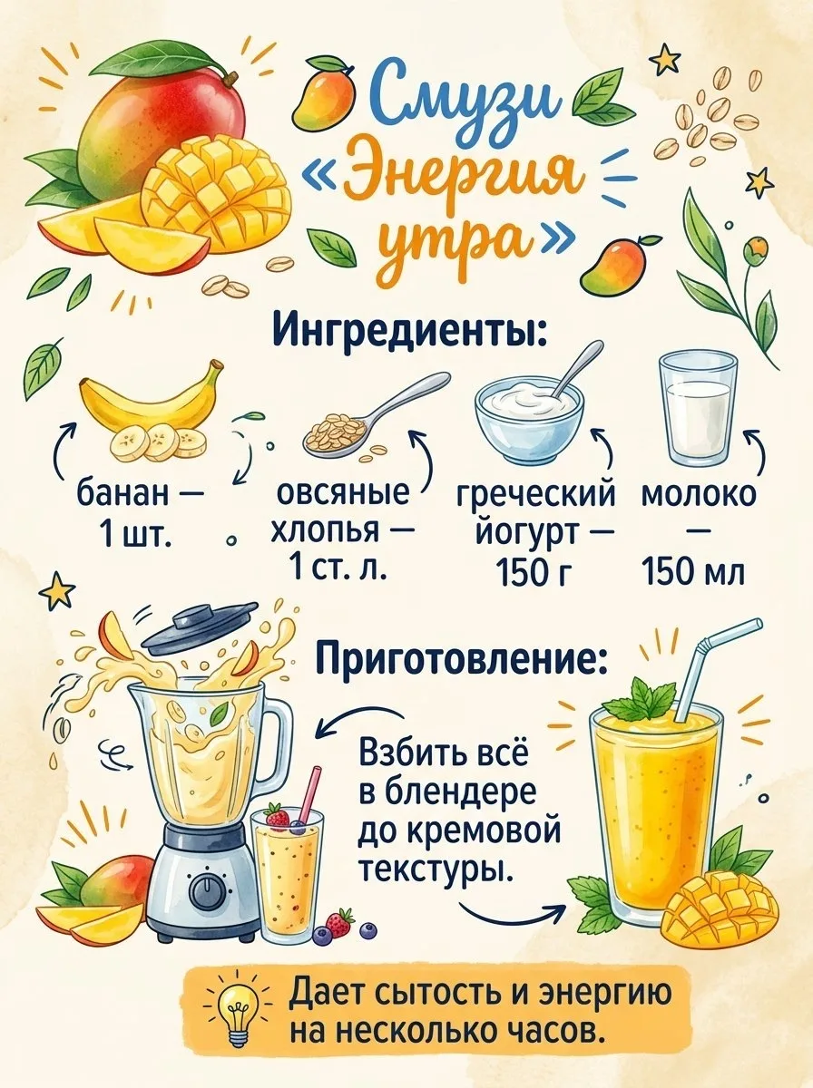 4 смузи, которые заменят перекус и помогут не переедать 👌