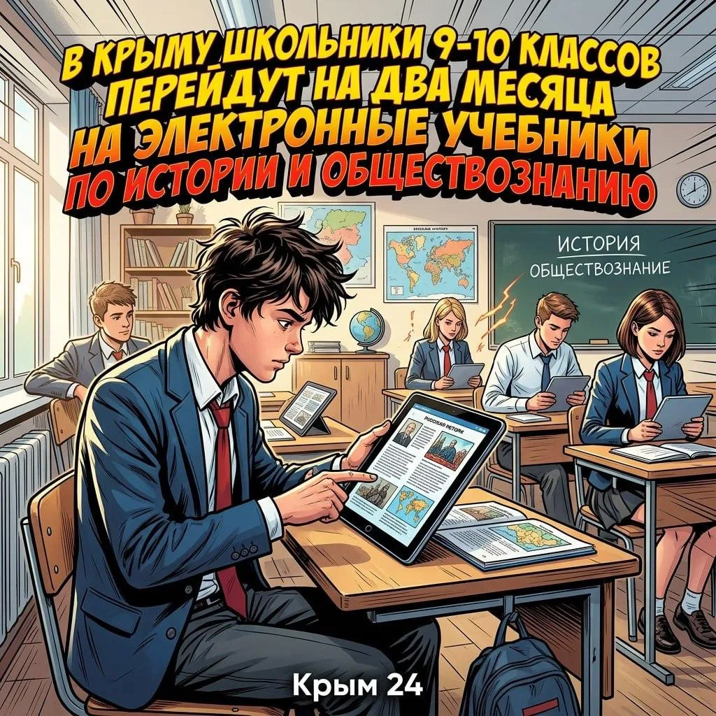📖 В Крыму школьники 9-10 классов перейдут на два месяца на электронные учебники по ист...