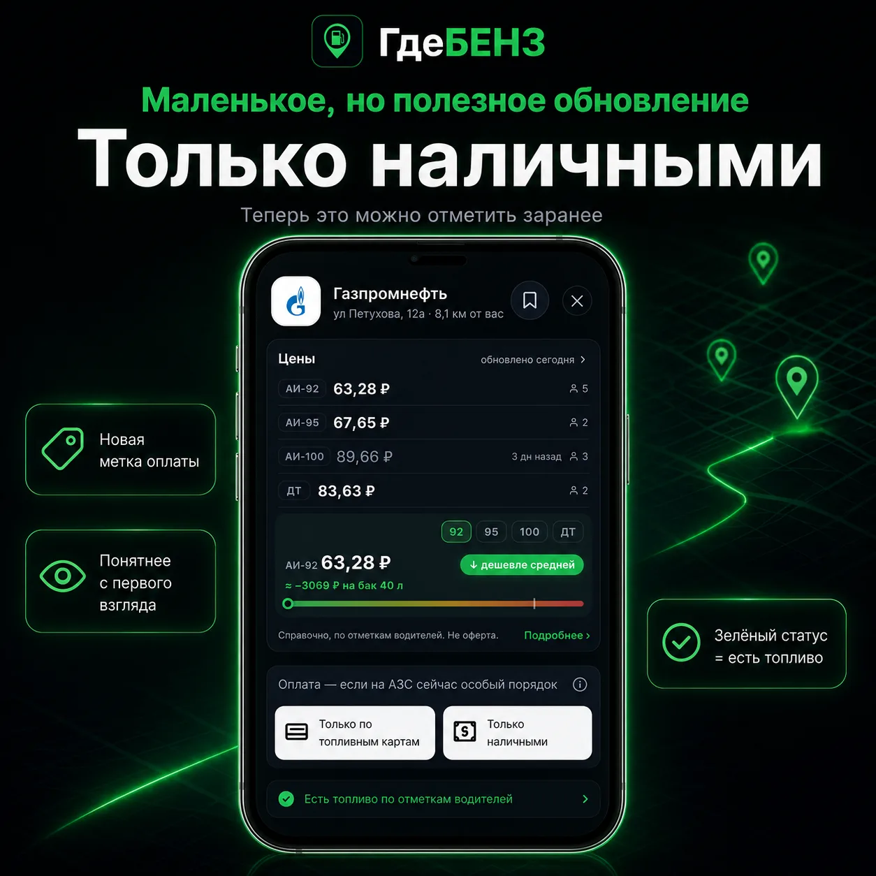 💵 Маленькое, но полезное обновление ГдеБЕНЗ