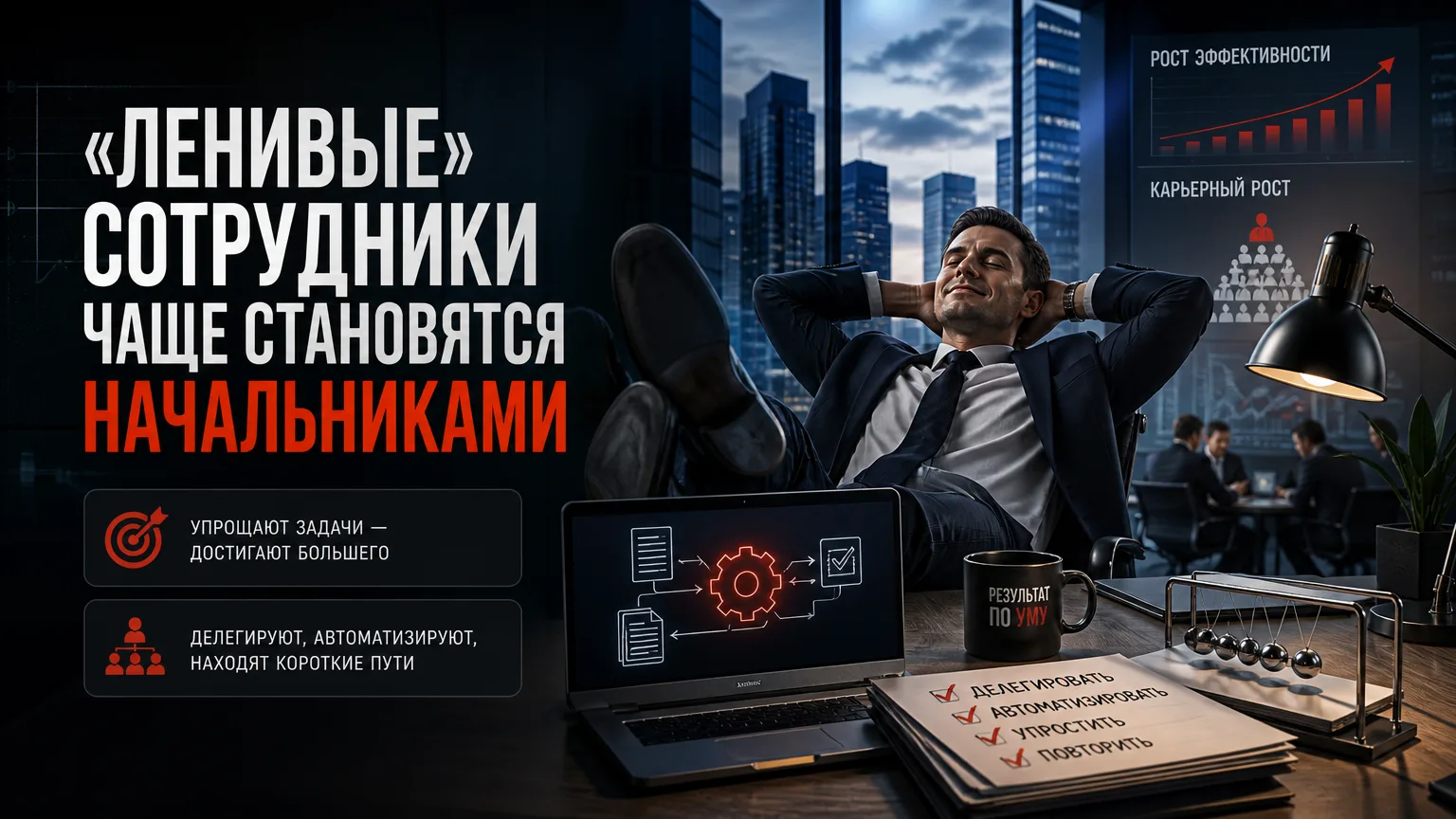 🥱 «Ленивые» сотрудники чаще становятся начальниками
