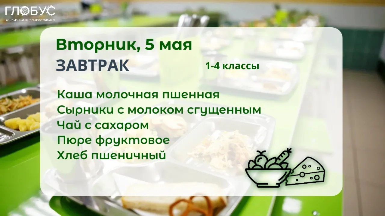 #МенюДня  🥗Школьное меню для 1-4 классов