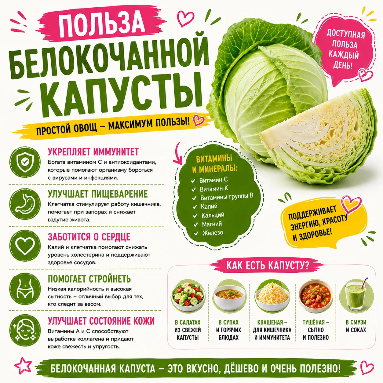🥬 Почему белокочанная капуста помогает худеть?

Белокочанная капуста - один из самых недооценённых 