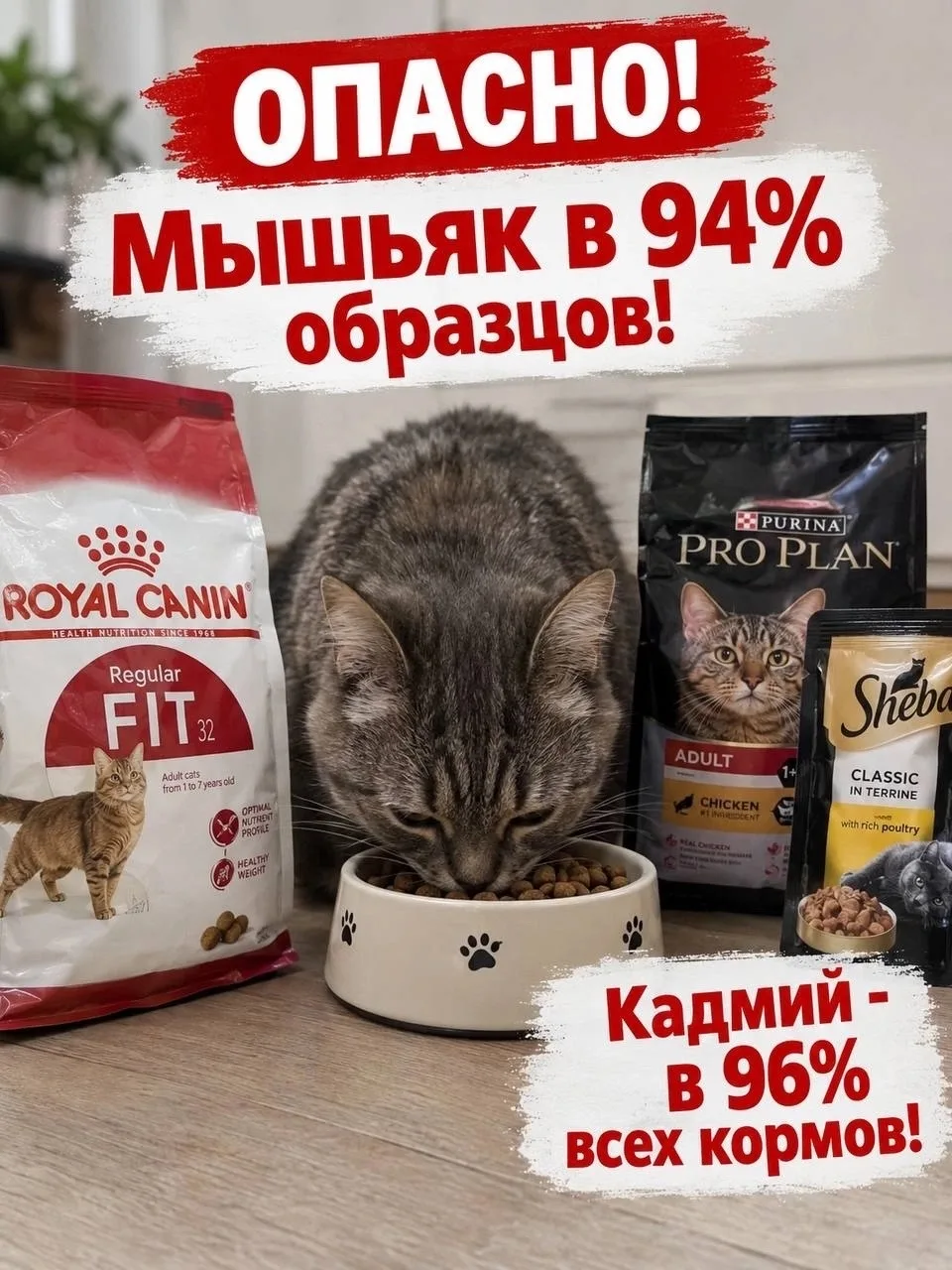 😱Свинец обнаружили ПОЧТИ ВО ВСЕХ кошачьих кормах