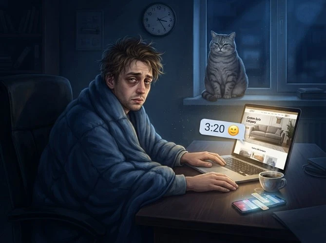 Клиент, который присылает правки в 2 часа ночи. Со смайликом 🌙