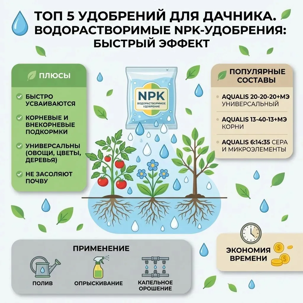 Чтобы ничего не забылось и было под рукой - сохраняйте себе памятки по ТОП 5 удобрений ...