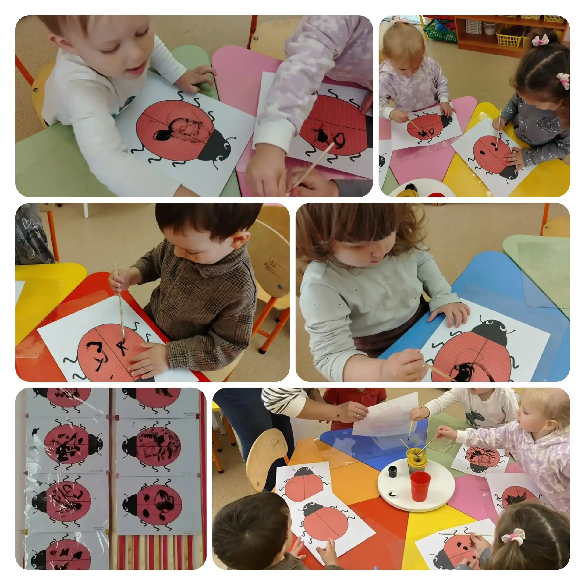 🐞❤️ Маленькие художники из группы «Шустрики» рисовали яркую божью коровку! 🎨🐞