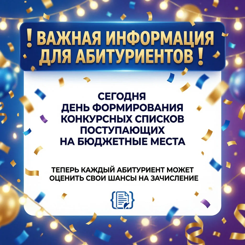 🎉 Важная информация для абитуриентов! 🎉

📍Сегодня — день формирования конкурсных списков поступаю