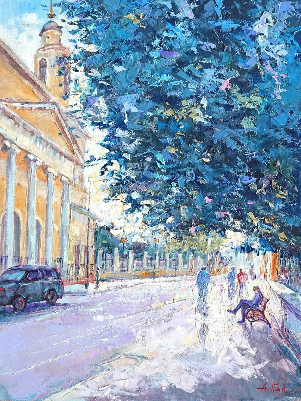 Александр Панюков "Прогулка по Малой Никитской" 
(40х30 см, холст, масло)