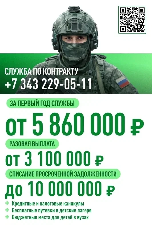 Какие выплаты получат уральцы, заключившие контракт с Минобороны России для участия в СВО?