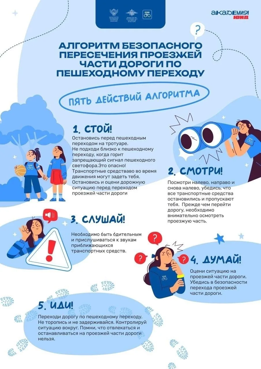 🚦 Алгоритм безопасного пересечения проезжей части по пешеходному переходу

Пешеходный переход — это