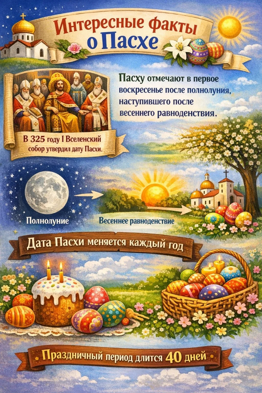 Поздравляем всех наших подписчиков с Великой Пасхой!  Делимся интересными фактами о Пасхе, читайте в