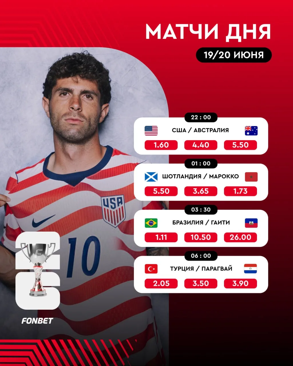 ⚽️💥 Кто сегодня оправдает статус фаворита?

Второй тур ЧМ-2026 продолжается, а вместе с ним растет 