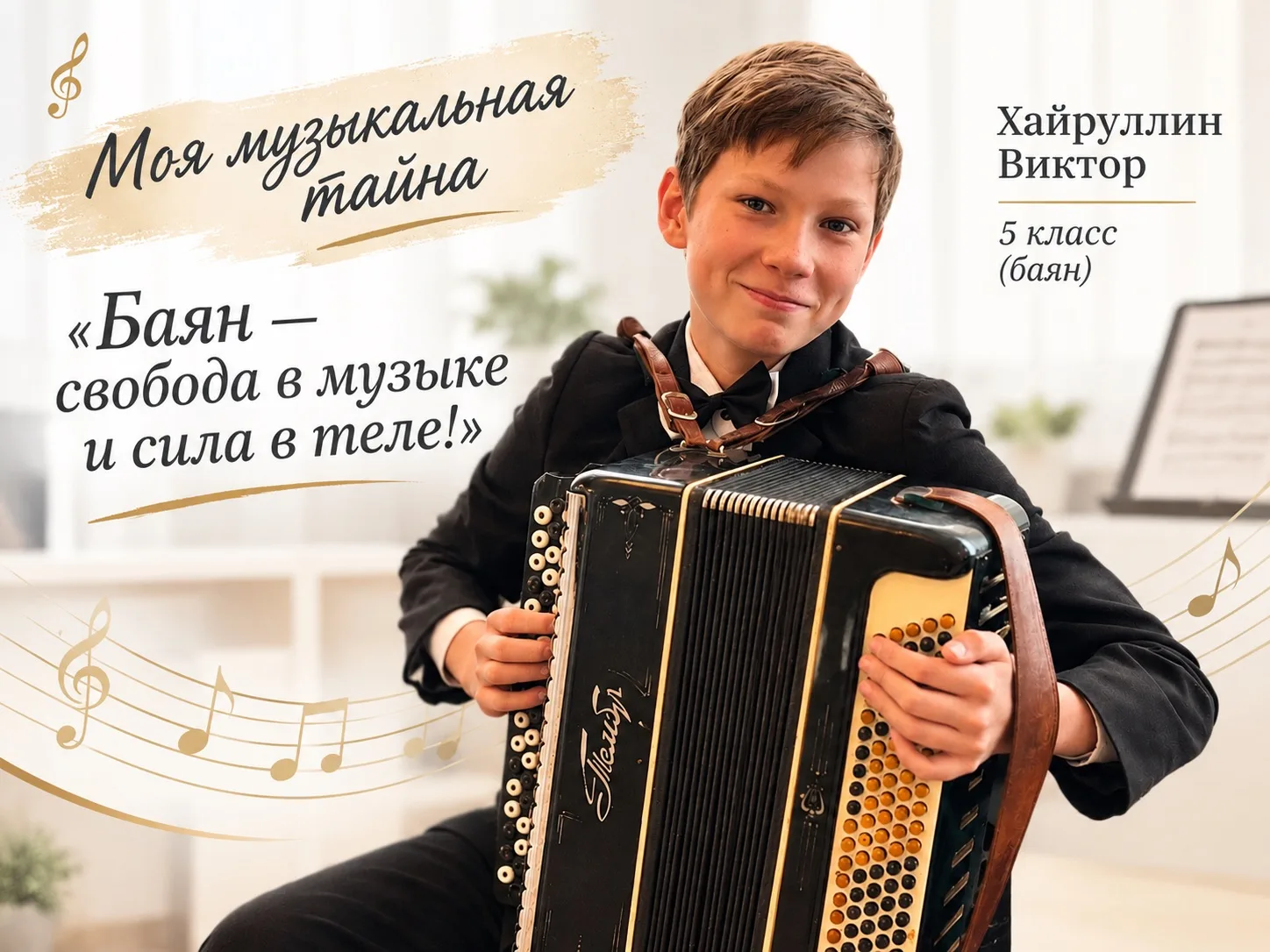 «Моя музыкальная тайна». Выпуск №5. Хайруллин Виктор: баян и гармония тела.