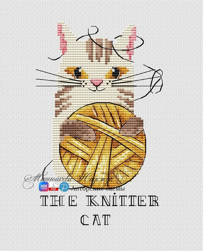 ✨ Почти все вышивальщицы в душе немного вязальщицы и кошатницы. Пусть этот котик посели...
