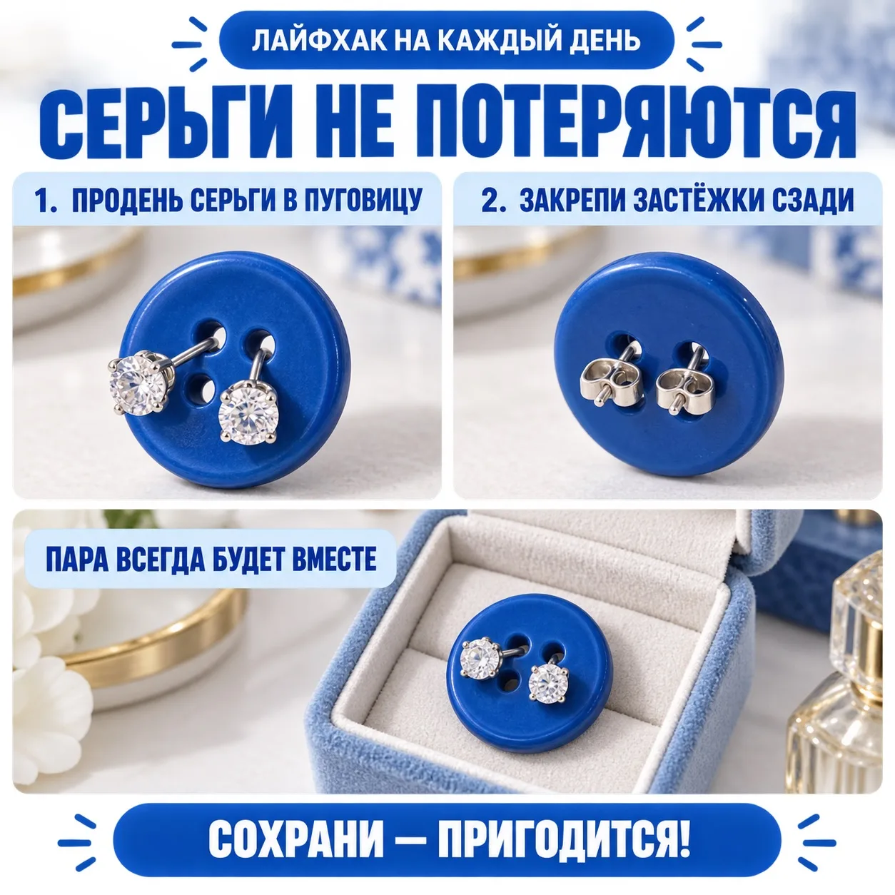 💎 Как не потерять пару серёг?