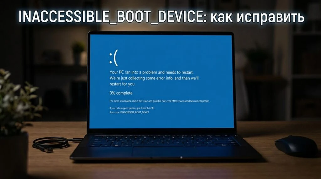 🤖 INACCESSIBLE_BOOT_DEVICE: как исправить