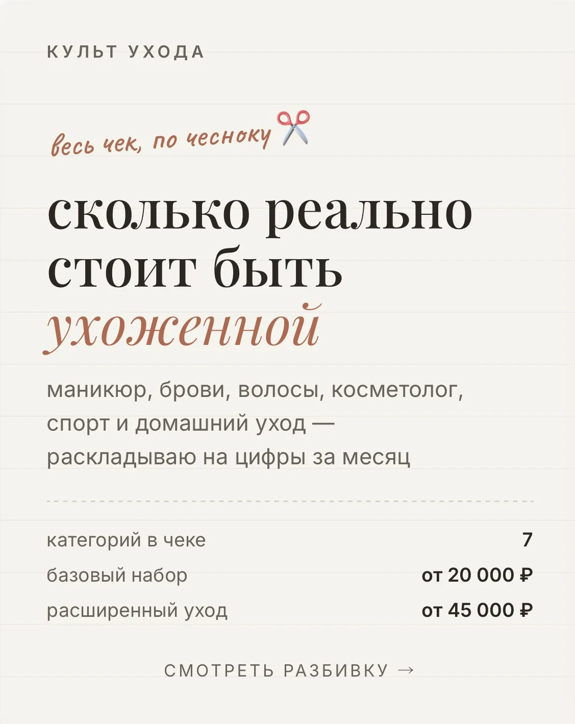 Сколько реально стоит быть ухоженной