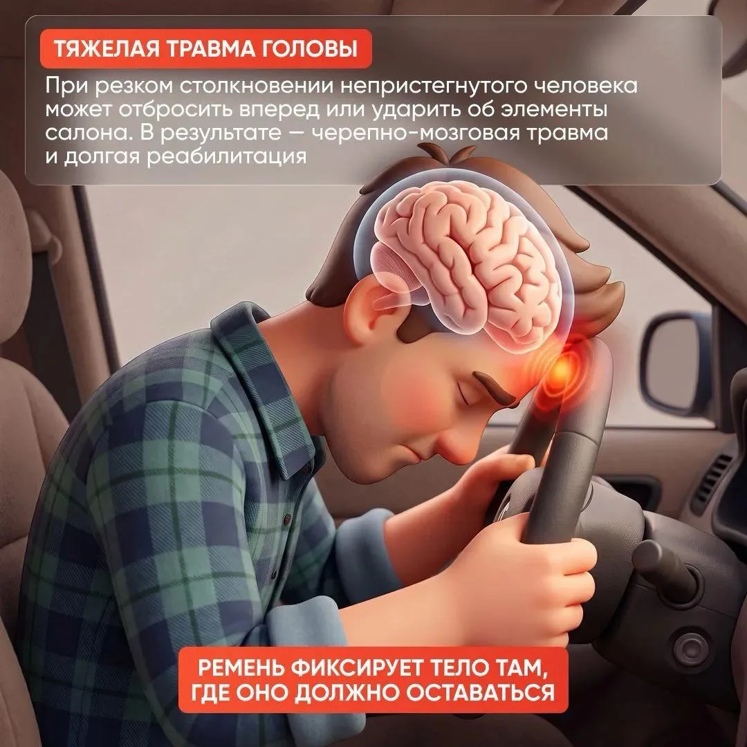 🚙 Что происходит с человеком в салоне автомобиля, когда он не пристегнут?
