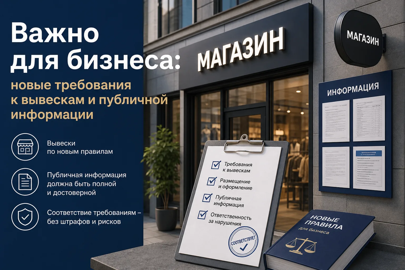 ⚡️Важно для бизнеса: новые требования к вывескам и публичной информации