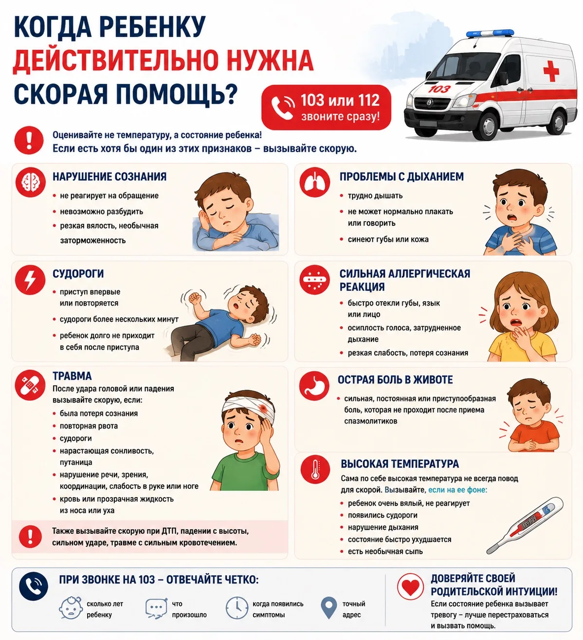 Когда ребенку действительно нужна скорая помощь?