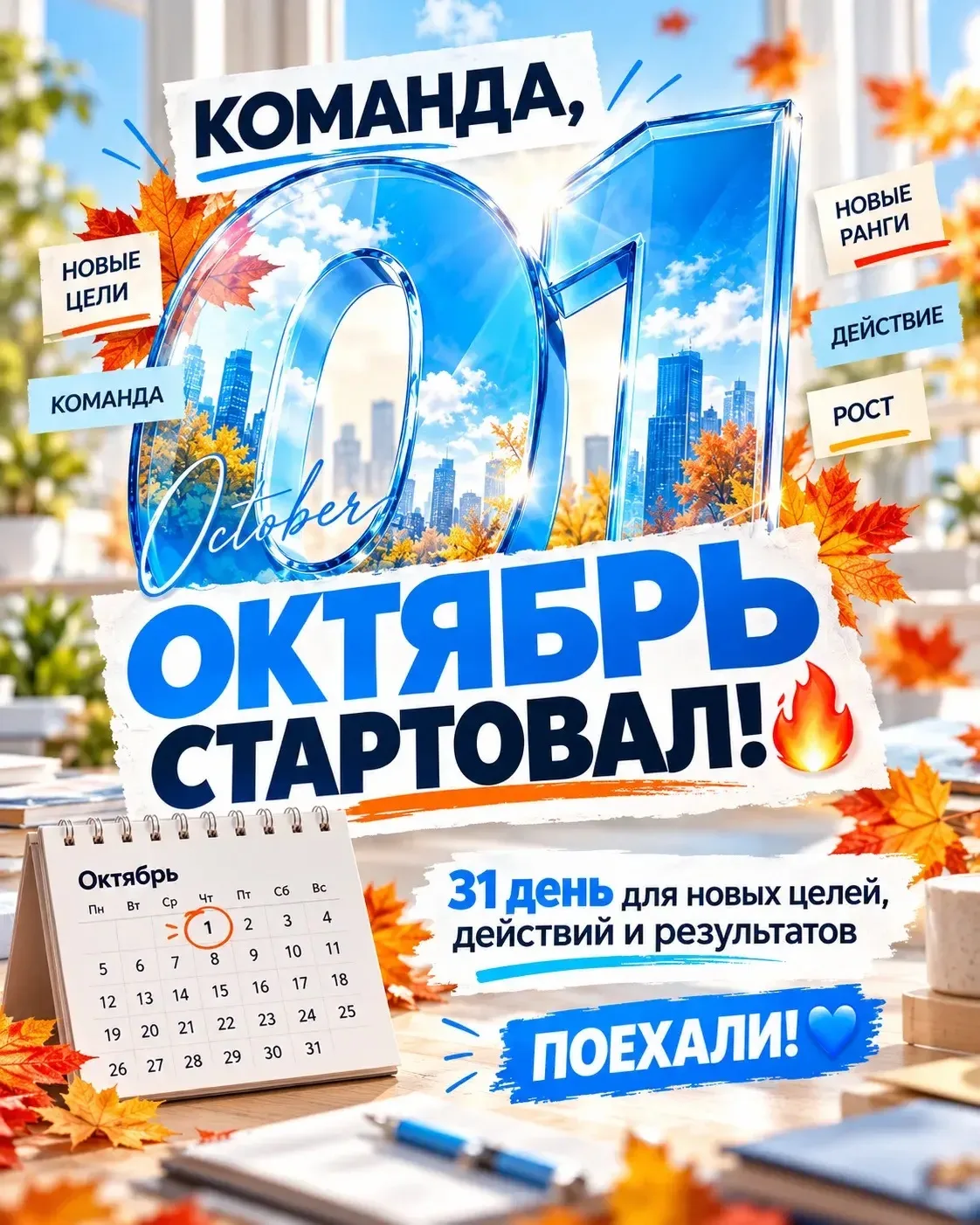 Команда, ну что — 1 октября, новый месяц стартовал! 🔥