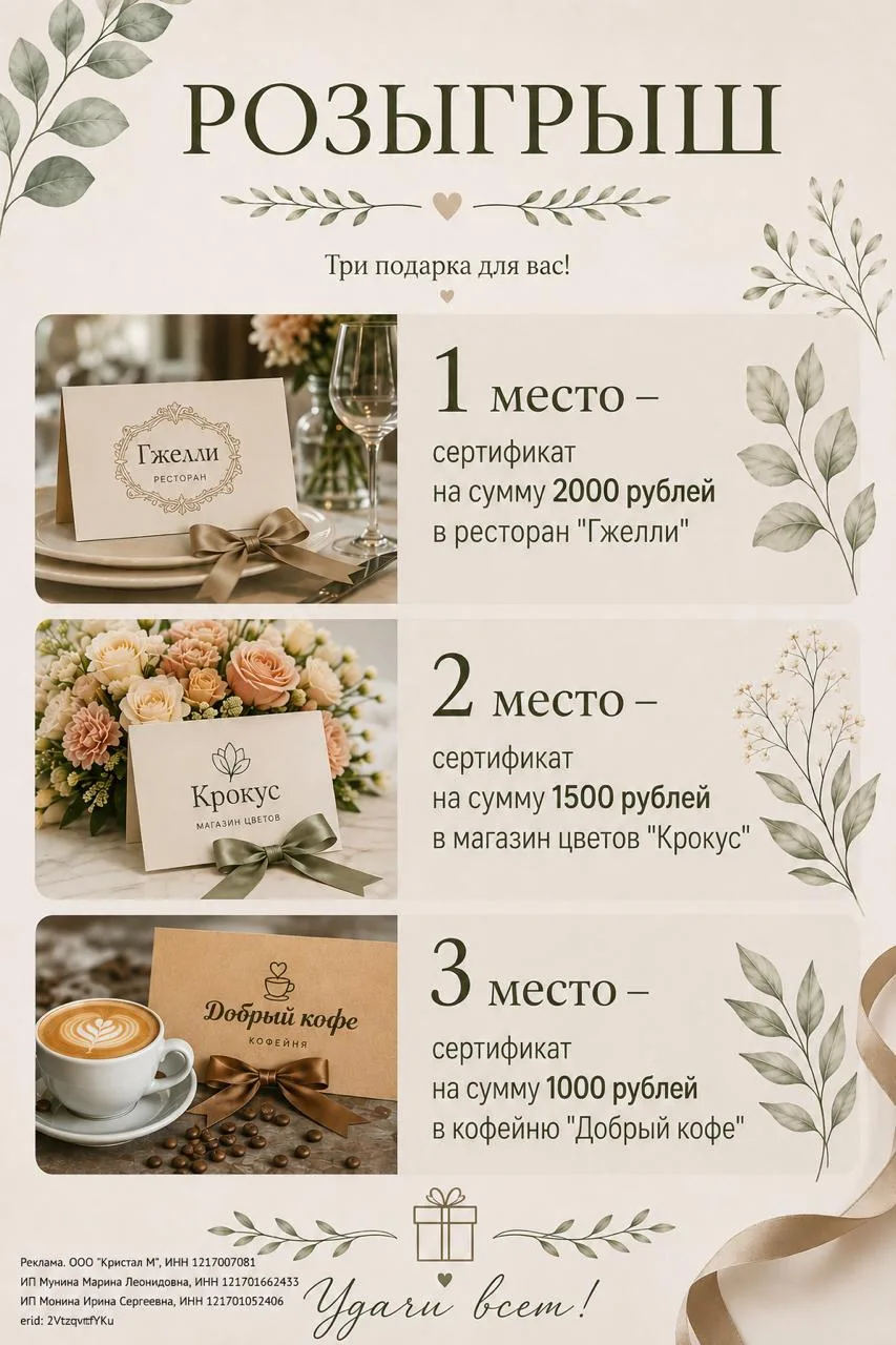 🎉 Итоги розыгрыша Первый розыгрыш