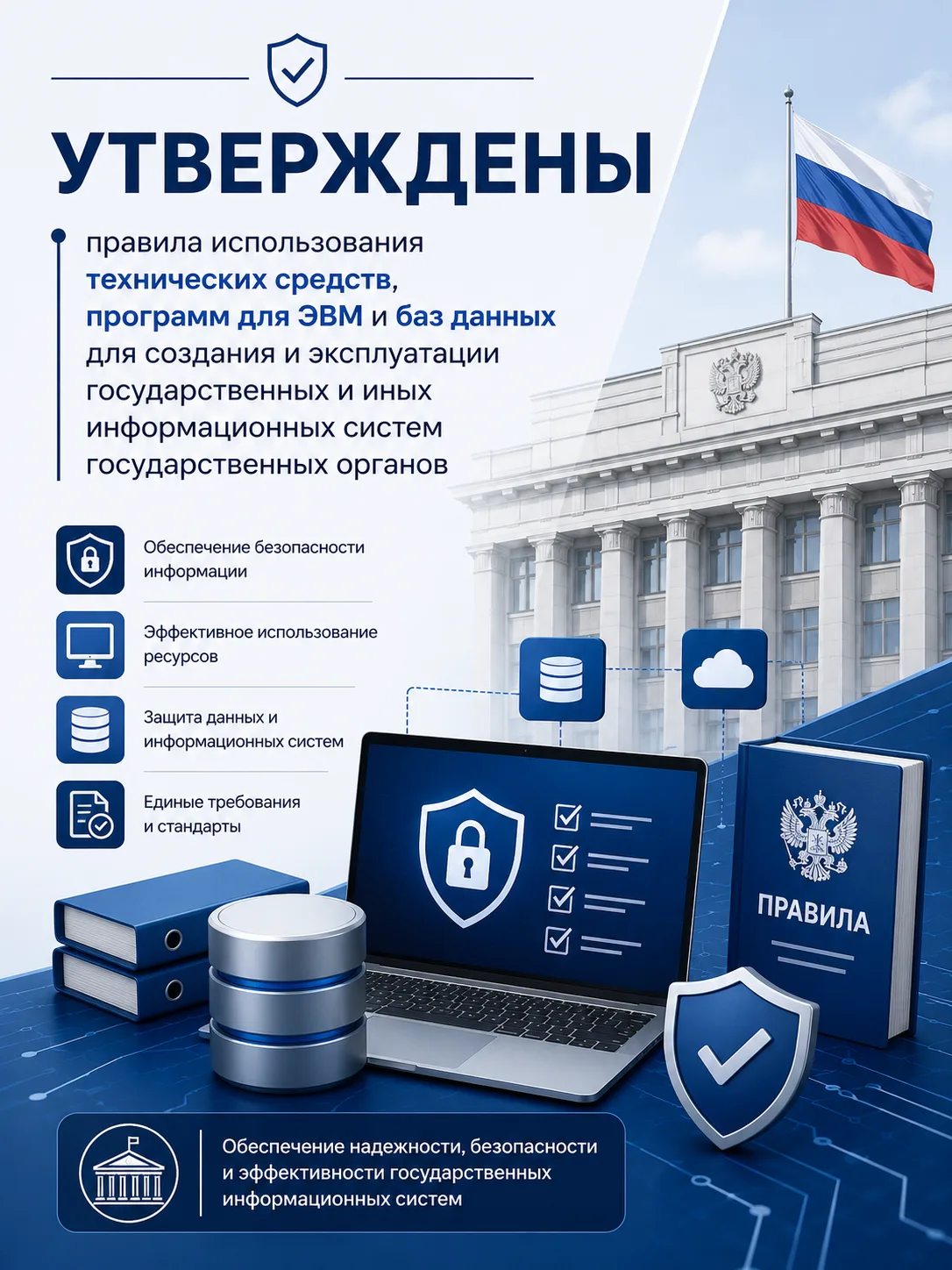 📃Утверждены Правила использования технических средств, программ для ЭВМ и баз данных д...