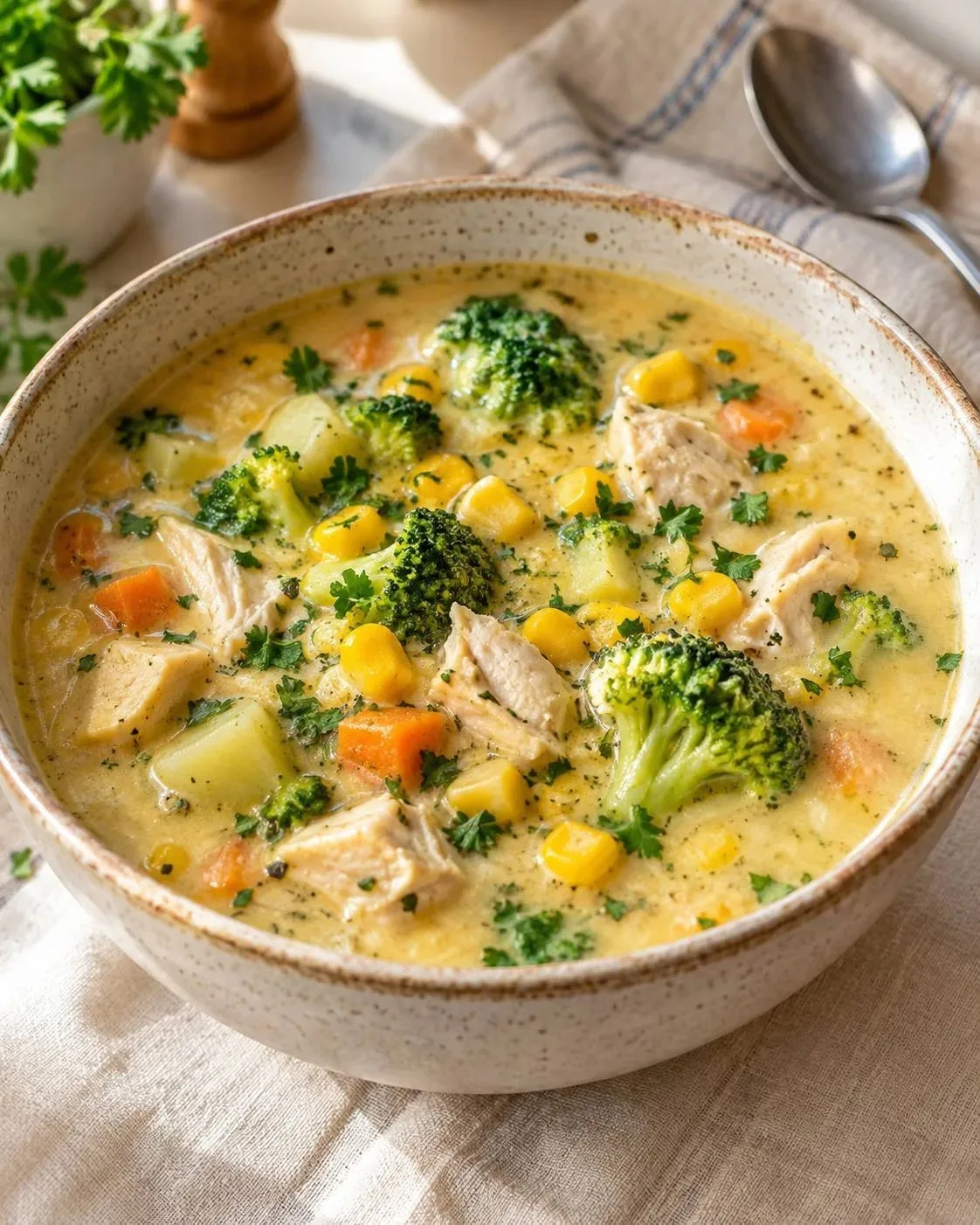 🥦 СЛИВОЧНЫЙ СУП С БРОККОЛИ И КУКУРУЗОЙ
