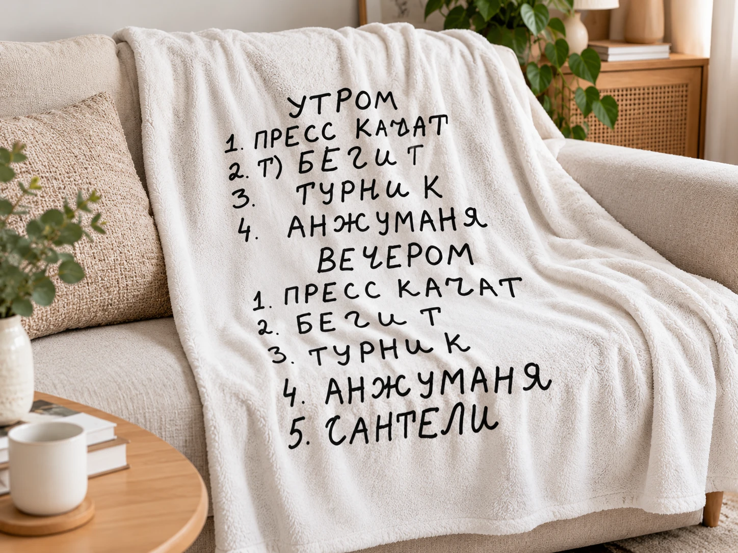 💪 Плед «Пресс качат» для тех, кто любит уют с юмором