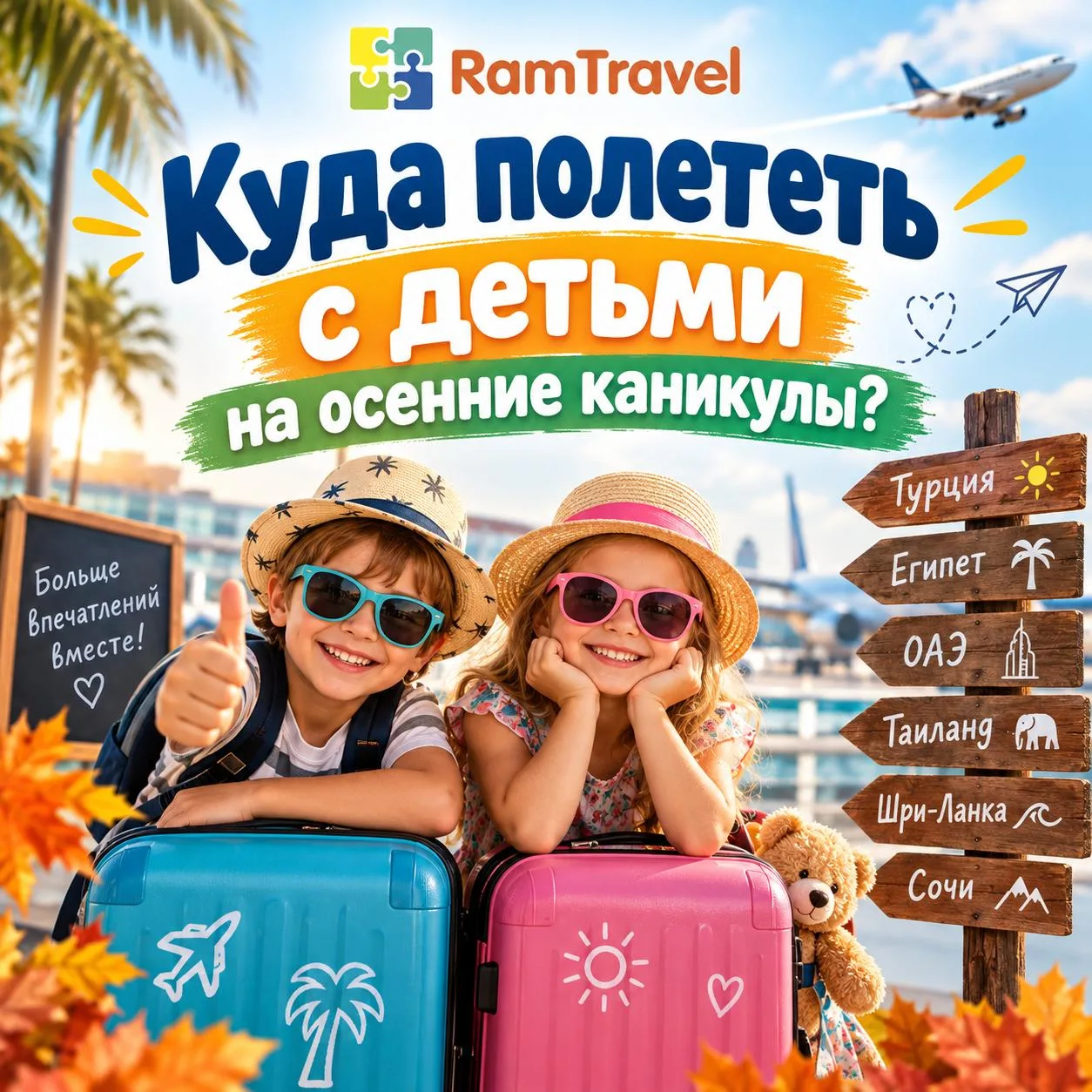 Куда полететь с детьми на осенние каникулы? 🍂