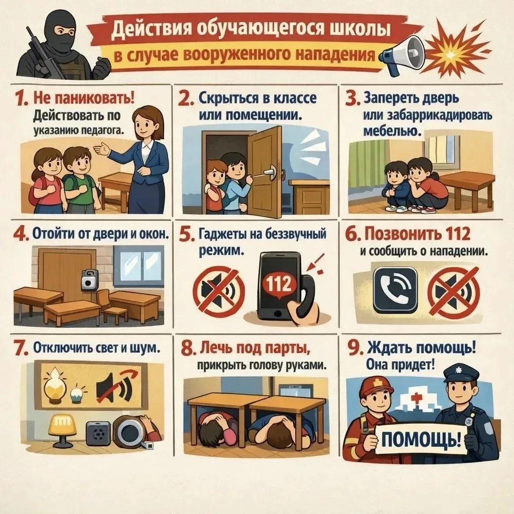 Порядок действий при угрозе вооруженного нападения